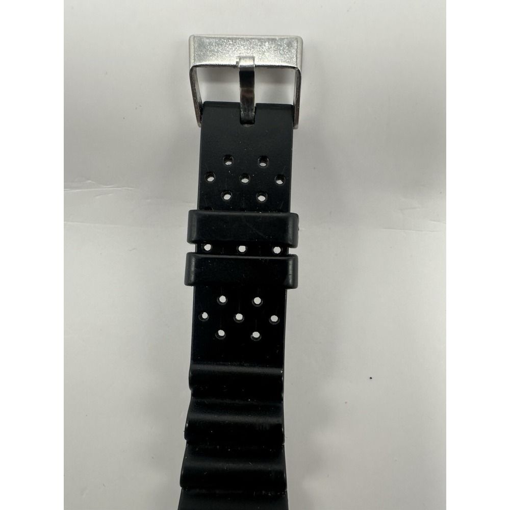 Gruen GR4684 Green Dial New Battery 34MM 8.25" Black Rubber Band Rare Diver C42 - Picture 6 of 12